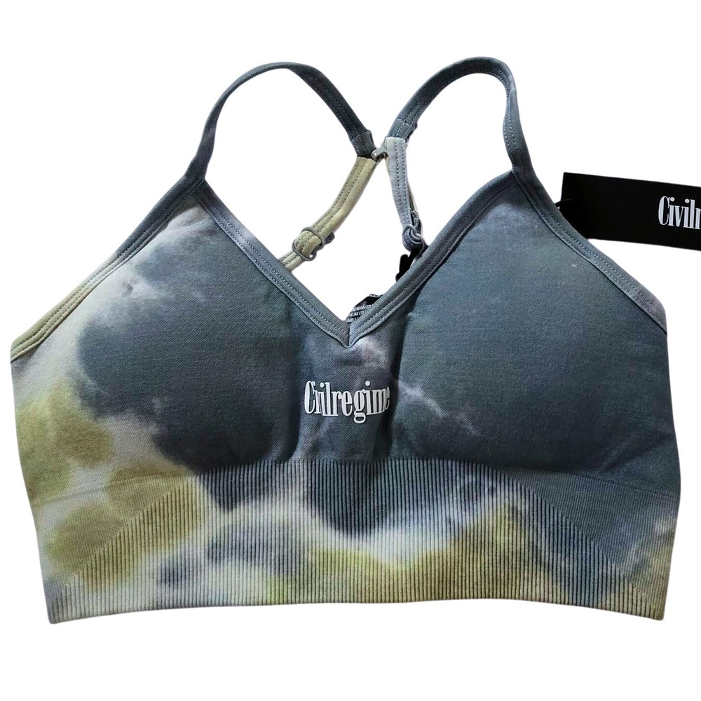 Civil regime Naboo‎ Marble Wash Kelly Seamless Sports Bra Small Tie Dye
